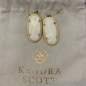 Kendra Scott Gold Drop Earrings in White